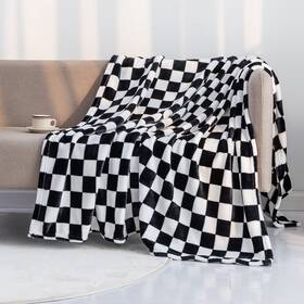 Cgb001 Lomao Throw Blankets Flannel Blanket With Checkerboard Grid Pattern Soft Blan