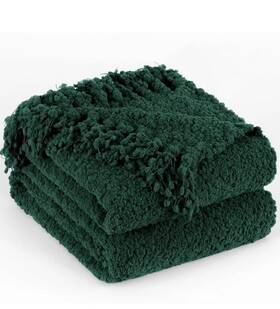 Lgb-m-l05 Long Create Throw Blanket For Couch Bed Green Knitted Throws 60 Inch X80 Textured Fringe