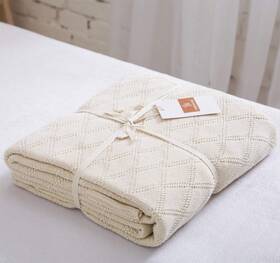 Longhui Bedding 737590640155 Cotton Cable Knit Throw Blanket For Couch Chairs Beach Sofa Home Beige Decorati