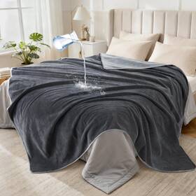 Us-wb-shr-grey-60x80-001 Loobani Waterproof Blanket For Bed Couch Soft Coral Fleece Twin Blankets Waterpr
