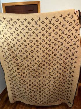 Mp2259 Louis Vuitton Neo Monogram Throw Blanket 100% Cashmere