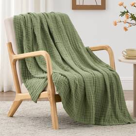 B0cp94391q Loves Cabin 6 Layer 100% Cotton Muslin Blanket 60 Inch X80 Twin For