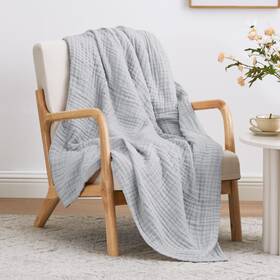 C-usa23a1cmtdg12tw Loves Cabin 6 Layer 100% Cotton Muslin Blanket 60x80 Twin For Couch Bed