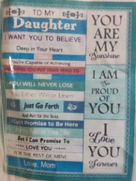 Lovinsunshine 630130889024 Throw Blanket Gift For Daughter Birthday Or Holiday- Blue N White Pink New