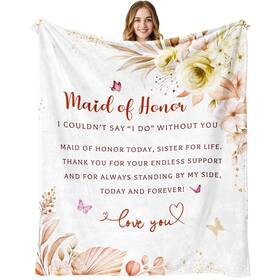 Lseomio 759154508756 Maid Of Honor Gifts Blanket 60 Inch X50 Proposal Hono