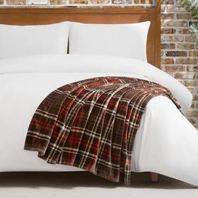 Lucky Brand 646760246489 Camper Plaid Brown 50 Inch X70 Cozy Plush Blanket - Premium Microfiber Throw For