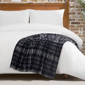 Lbw027946 Lucky Brand Camper Plaid Black 50 Inch X70 Cozy Plush Blanket - Premium Microfiber Throw For