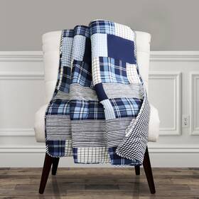 16t003163 Lush Decor Greenville Throw 60 X 50 Blue