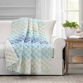 Lush Decor 194938030182 Medallion Ombre Throw Blanket 60 Inch X 50 Blue And Navy
