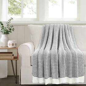 Lush Decor 194938040389 Chic And Soft Knitted Throw Blanket 60 X 50