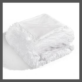 80790832 Lush Decor 50 Inch X60 Emma Faux Fur Throw Blanket White - D Cor