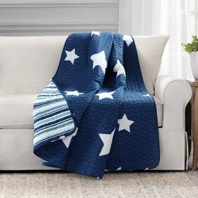Lush Decor 848742089224 50 Inch X 60 Navy Star Throw Blanket