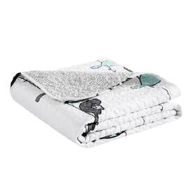 Lush Decor 848742092521 Birds Throw Blanket Blue Gray 60 L X 50 W