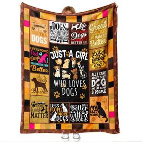 Luxecove 694015830419 Dog Lover Gift Throw Blanket For Women And Girls Puppy Theme Wit