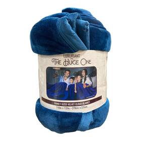 297316 Luxuriant Home The Huge One Family-sized Velvet Cloud Blanket Navy