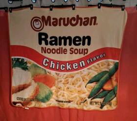 Mad Engine 336969575429 Maruchan Noodle Soup Chicken Flavor Ramen Blanket 54 Inch X49