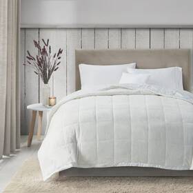 Madison Park 086569221803 King Cozy Blanket Heiq Smart Temperature Plush To Microfiber Revers