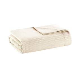 Madison Park 086569943941 Soft Certified 100% Egyptian Cotton Breathable Cozy Blanket Premium Waffle K