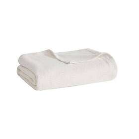 52586745 Madison Park King Freshspun Basketweave Cotton Bed Blanket Cream