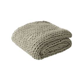 54563164 Madison Park 50 Inch X60 Chunky Double Knit Handmade Throw Blanket Gray