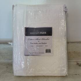 Madison Park 675716601140 Signature Cotton Sheet Blanket Twin Lightweight White New