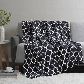 Madison Park 675716833312 Ogee Lightweight Throw Blanket Premium Microlight Design Spread Oversize Ul
