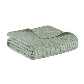 Madison Park 675716918880 Luxe Quilted Throw Blanket - Damask Stitching Design Cotton Filled Spread U