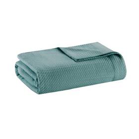 77552190 Madison Park Twin Textured Cotton Blanket Teal