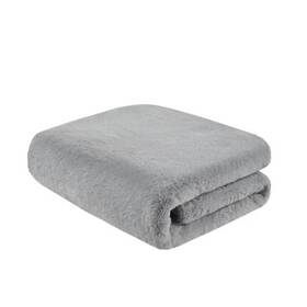 87484969 Madison Park 50 Inch X60 Sienna Solid Premium Faux Fur Throw Blanket Gray -