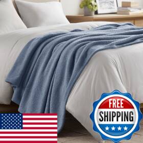 B0czs7bd26 Madison Park Fuzzy Knit Blanket Dream Soft Cozy Breathable Cover