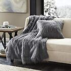 Mp50-4827 Madison Park Edina 50inch X 60inch Faux-fur Throw Grey