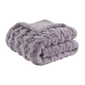 Mp50-4876 Madison Park Ruched Faux Fur Luxury Throw Lavender 50 60 Premium Soft Cozy Br