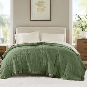 Mp51-8646 Madison Park Twin Blanket Quilted Microfiber Satin Binding 3m Scotchgard Moisture Wick Inch