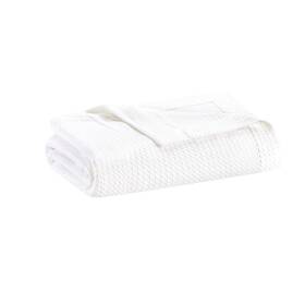 Mp51n-5164 Madison Park Egyptian Cotton Luxury Blanket White 108x90 King Size Knit Premium Soft Cozy