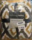 Madisonpark Oversized Ikat Diamond Gold Gray Microlight Plush Throw 60 X 70 675716639655