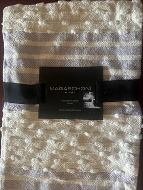980357469 Magaschoni Throw Blanket 50 Inch X 60 Tassel Lavender Coconut Milk Textured New