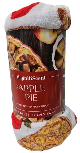 Magnifiscent 847420082274 Apple Pie Scent Infused Plush Throw 50 In X 60 Blanket New