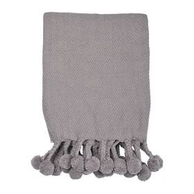 Main Mesa 191009367147 Woven Cotton Pom Throw