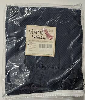 40324 Maine Woolens Cotton And Wool Summer Twill Navy Blue Throw Blanket 50 Inch X 72 New