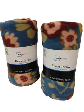 Mainstays 197502006170 Main Stays Fleece Throw Blankets - 50 Inch X 60 Lot Of Two 2 New With Tags