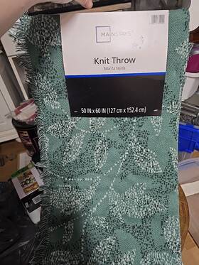 Mainstays 906111310002 Knit Throw 50x60 Inches Dot Botanical-green Brier Machine Wash New
