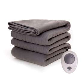 Bf3a45t-801-22a37 Mainstays Fleece Electric Heated Blanket Gray Twin