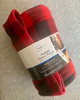 Ms0442628422-05 Mainstays Fleece Electric Heated Throw Blanket Red And Black Check 50 Inch X 60