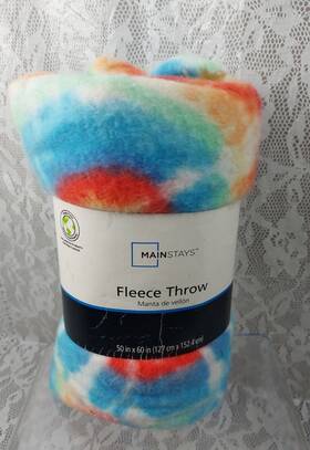 Ms3128029327097 Mainstays Throw Blanket Fleece Tie Dye 50 X 60 Blue Red Americana 2021 New