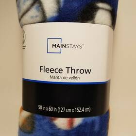 Ms3128029327119 Mainstays Fleece Throw 50 X 60 Blue Sports Lightweight Washable Blanket Stadium