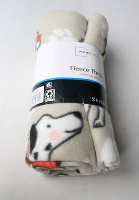 Ms4428029327429 Mainstays Unisex Fleece Throw Blanket Ca4 Dogs In Scarves 50 Inch X60 Nwt