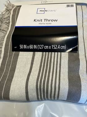 Ms451930367500e Mainstays 50 Inch X 60 Knit Throw Fiona Stripe Taupe Splash