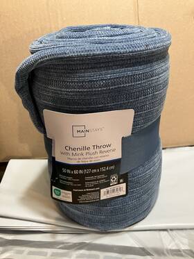 Msf528029327612 Mainstays Chenille Throw With Mink Plush Reverse Blue 50 In X 60