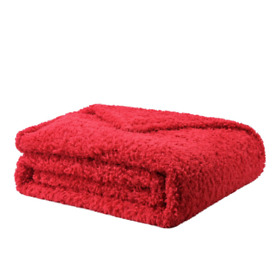 Msf100686322005 Mainstays Red Solid Print 100% Polyester Bed Blanket Full Queen Machine Washab