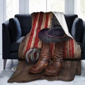 Majoug 825848251748 Western Cowboy Blanketplush Microfiber Flannel Fleece Blanket 60x50 For Bed So
